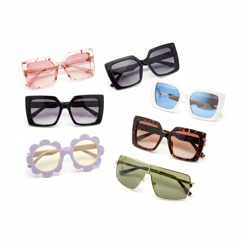Trendy ladies fashion sunglasses with oversized frames