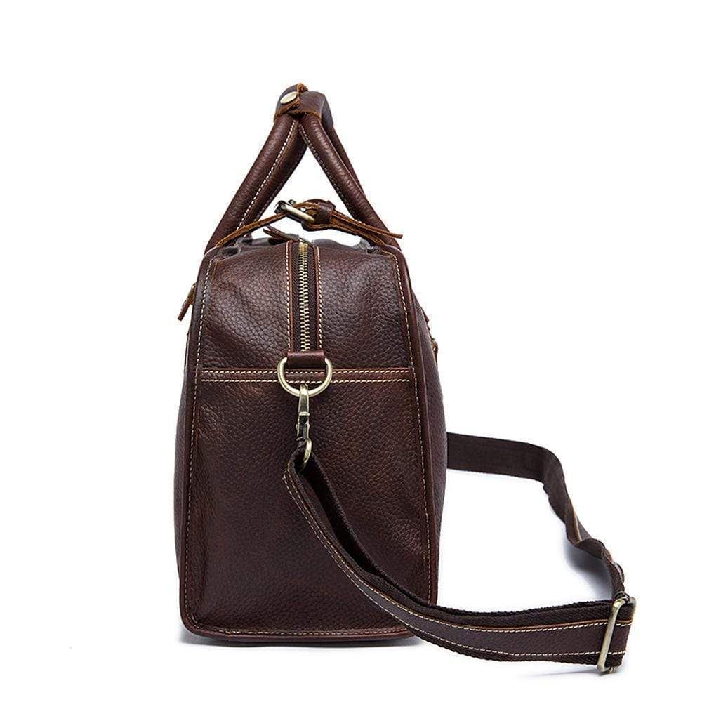 Fashion Large Capacity Round Handle Vintage Leather Shoulder Tote Bag